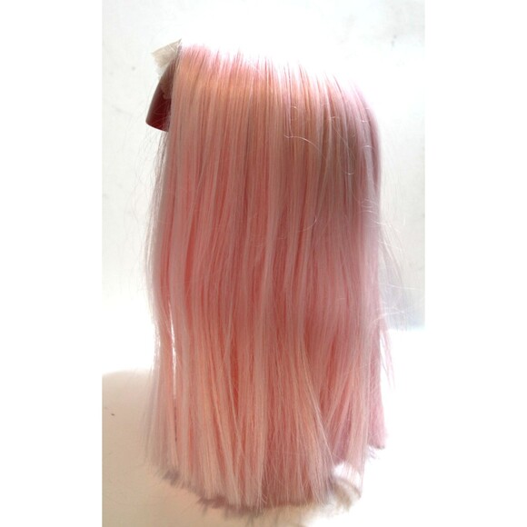 Womens Pink Short Straight Med Bob Wig Hair Party Synthetic Cosplay Lace Front - Picture 5 of 10